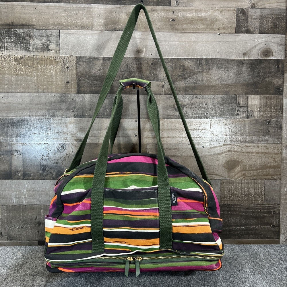 Kate Spade Travel Saturday Weekender Canvas Bag Luggage Striped